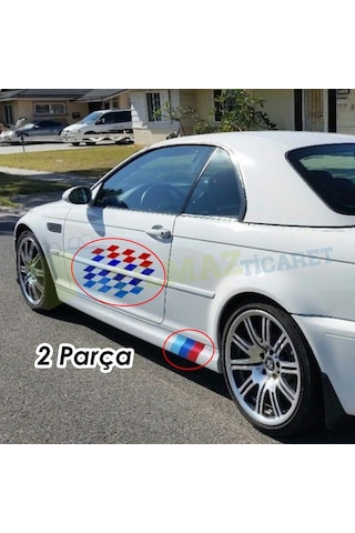 Bmw M Yan Kapı Marşpiyel Şerit Oto Sticker Etiket Set 2 Parça