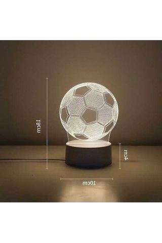 Fortunelane Küçüklerin Odası İçin Futbol Desenli 3d Led Gece Lambası - Dokunmatik, 3 Renk Ve Parlaklık Ayarlı, Usb Beslemeli, Güv