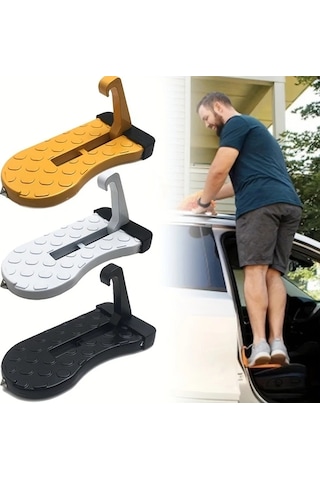 Trendooze Kapı Pedali Arama Yardımcı Basamak Sıyah 1 Adet Alüminyum Alaşım Çatı Rv Arazi Aracı Askı Kancası