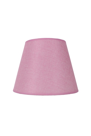 Dekovien Modern Ahşap Ayaklı Kumaş Pembe Abajur