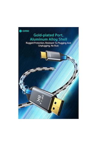 Type-c To Displayport Kablo 8k 60hz 4k 144hz Dp 1.4 Thunderbolt Uyumlu Görüntü Aktarıcı 2 Metre