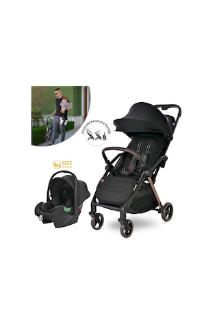 Lorelli Loret Otomatik Katlanan Kabin Boy & Travel Set Bebek Arabası - Black