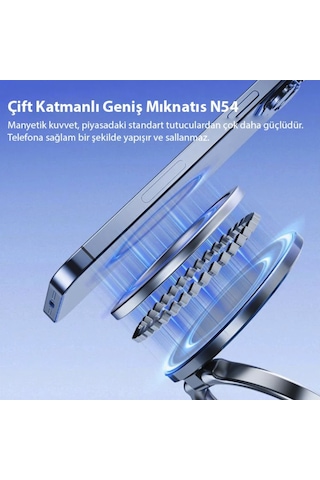 Premium Mıknatıslı Çok Güçlü 360 Derece Araç İçi Telefon Tutucu Clio Megane Austral İçin