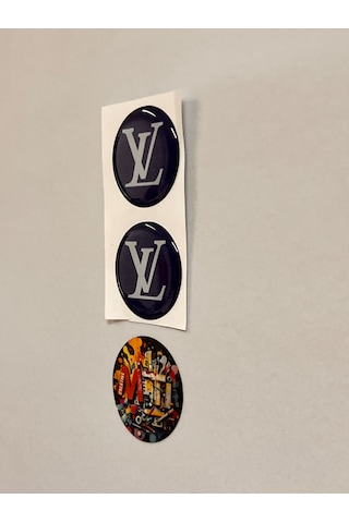 Lv Damla Sticker Etiket Kabartmalı 3d Silikon Direk Arması Louısvuıtton Yuvarlak 2adet 3,5x3,5cm Lacivert