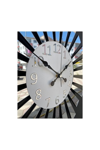 Pey Aksesuar Aynalı Pleksi 40x40 Cm Piyano Model Sayılı Ev Hediyelik Duvar Saati Beyaz,gümüş