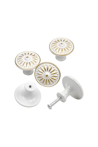 10 Adet Vintage Kapı Kolu, Çekmece Kolu, 35 Mm Mobilya Topuzu, Yuvarlak Çekmece Topuzları, Pirinç Kapı Kolları, Dolaplar İçin Mobilya Kolları Beyaz