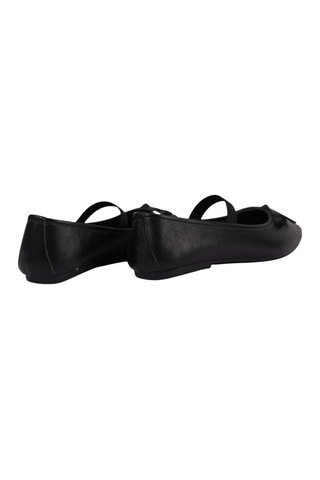 Napa Shoes Kadın Lastik Bantlı Fiyonklu Kare Burun Babet Ayakkabı Napa-aes19210 Siyah