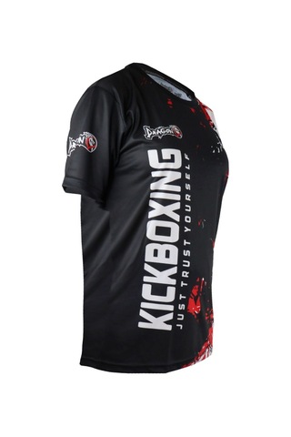 Dragondo Tx8594 Kick Boks Tişört Dijital Baskılı Kick Boxing Tshirt Siyah