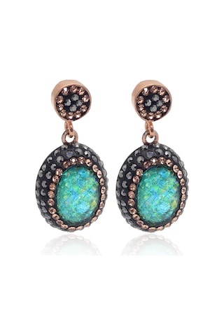 Yeşil Paraiba Ve Swarovski Taşlı 925 Ayar Gümüş Kadın Üçlü Set 201025578