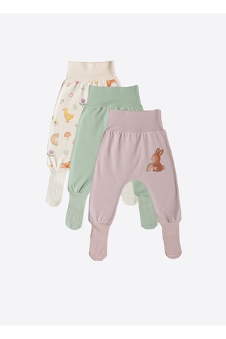 KitiKate Organik Cute Bunny 3'lü Çoraptolon Pembe
