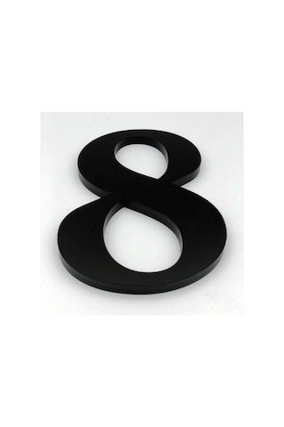 Kapı Numarası 15 Cm No 6, Siyah Pleksi Kendinden Yapışkanlı (484797306)