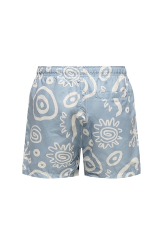 Only & Sons Onsprınt Erkek Deniz Şortu Desenli Rahat Yazlık Regular Fit Mavi