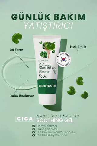 Lebelage Cica Kompleksi İçeren Yatıştırıcı Bakım Jeli Lebelage Cica Moisture Soothing Gel 100 ML