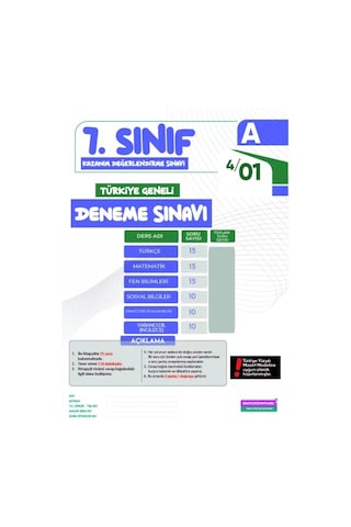 2026 7.Sınıf KDS (Konu Değerlendirme Sınavı) Sarmal Deneme Seti 4lü Türkiye Geneli Dijital Çözümlü