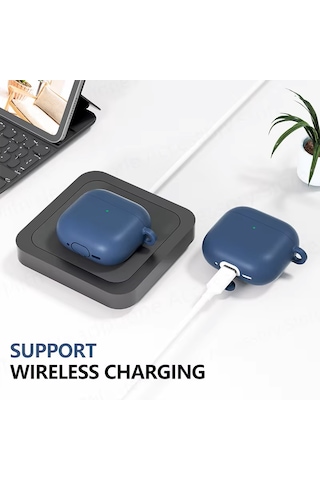 Airpods 4. Nesil Uyumlu Mat Silikon Koruyucu Kılıf+kanca Pembe