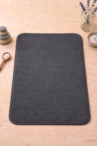 Kaymaz Tabanlı Yumuşak Banyo Paspası Halısı 40x60 Cm Gri