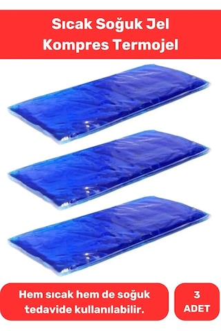 Premium Soğutucu Tekrar Kullanılabilir Soğuk Sıcak Termo Jel Kompres 3 Adet Çok Renkli