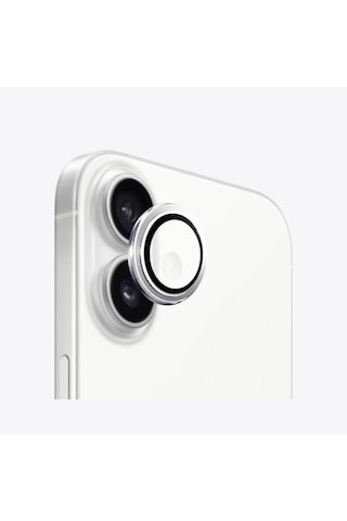 Safeus Safir Temperli Kamera Lens Koruyucu Apple Uyumlu iPhone 16 Plus Ve İle Beyaz