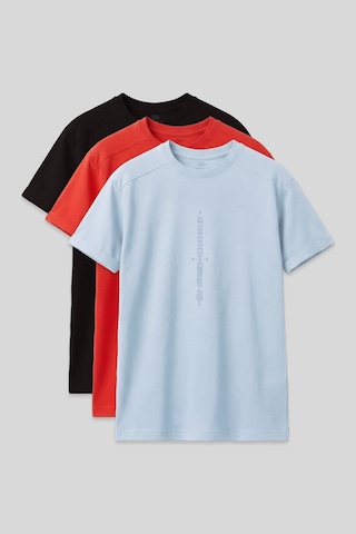 Oversize Fit Baskılı 3lü Paket Siyah-fiesta-açık Mavi Erkek Çocuk T-shirt - 11301 Siyah-fiesta-açık Mavi