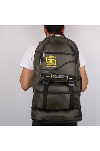 Bagacar Haki Körüklü Dağcı Sırt Çantası 65 litre Kamp Çantası