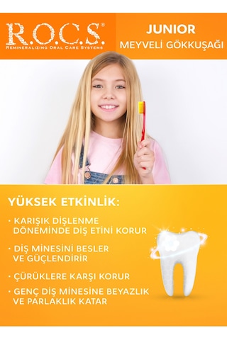 Rocs Junior 6-12 Yaş Meyveli Gökkuşağı Diş Macunu 60 Ml