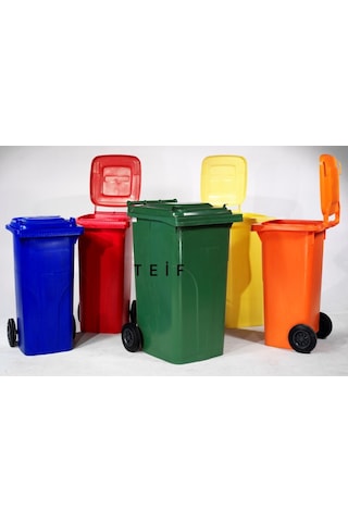 Safell Çöp Konteyneri 120 Lt Isıya Dayanıklı Konteyner Kırmızı