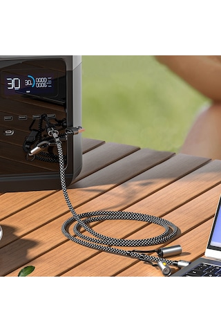 Lenyes LC112 240 W 6in1 Çoklu Şarj Kablolu Fener Ve Çakmaklık Özellikli Kablo 1 M