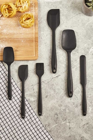 Leony Isıya Dayanıklı Yanmaz Yapışmaz Silikon Spatula Seti 6 Par