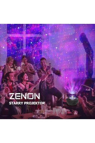 Zenon Smart Starry Light-Blth+Müzik+7 Farklı Ambians Projektör