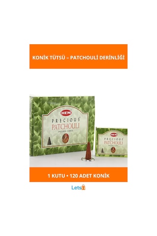 Precious Patchouli Aromalı Konik Tütsü 1 Kutu 12 Paket 120 Adet