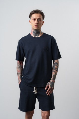 Respire Erkek Pis Dikişli Regular Fit T-shirt Lacivert