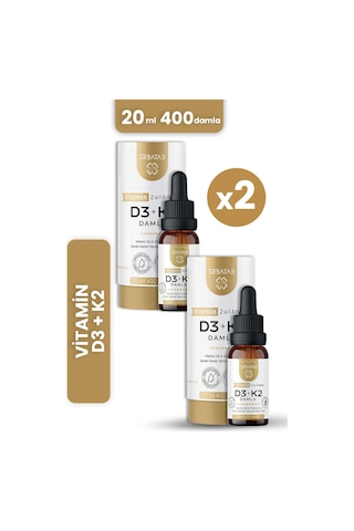 Erbatab D3 K2 Damla 2'li Set