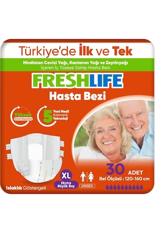 Freshlife Yetişkin Hasta Bezi Bel Bantlı Xl Extra Large 120 Adet XL