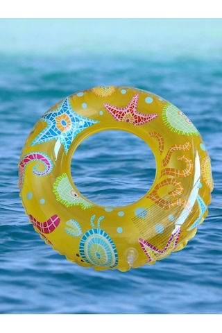 Sarı Hayvanlı Desenli Şişme Deniz Simiti, Havuz Can Simiti 0-3 Yaş Sarı