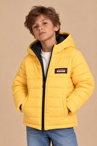 Alexandergardi Puffer Kapüşonlu Unisex Çocuk Şişme Mont Sari