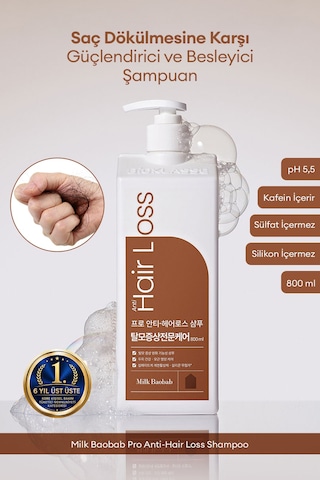 Saç Dökülmesine Karşı Güçlendirici Ve Besleyici Şampuan Mılk Baobab Pro Anti-hair Loss Shampoo Tüm Saç Tipleri