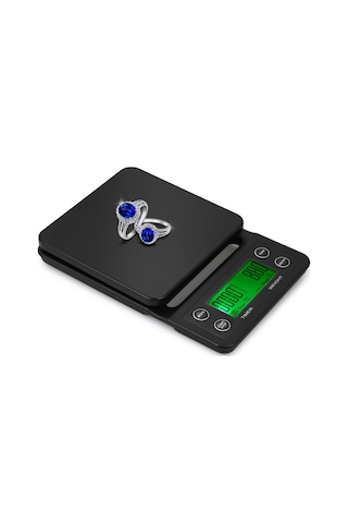 Hangfox Siyah Mutfak Dijital Terazi - Kahve & Pastane İçin Hassas Ölçüm 5kg/0.5g - Zamanlayıcı Fonksiyonu - Aaa Pil Gerekiyor Siyah