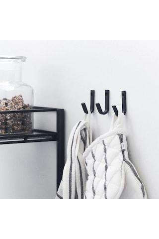 3 Parça Metal Havlu Ve Çok Amaçlı Askı Metali Siyah