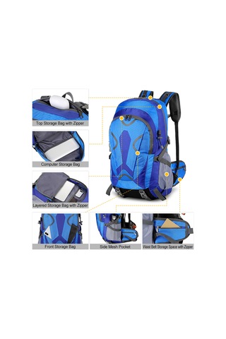 Yunboo 36-55l Büyük Kapasiteli Sırt Çantası - Su Geçirmez, Ayarlanabilir, Çok Cepli Dağcılık Ve Kampçılık İçin Siyah