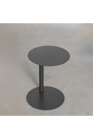 Paledin Design Magna Yan Sehpa Modern Yuvarlak Çelik Koltuk Yanı Sehpası Granit Grisi 40x40x50 Cm Antrasit