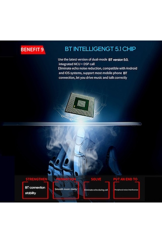 Kosona 805e Modeli Araç Mp3 Çalar: Bluetooth免提, Fm Stereo Aktarımı, 3.1a Çift Usb Şarj Portu