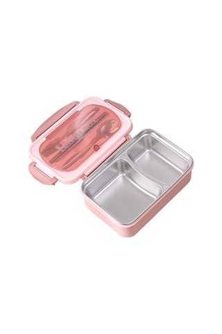 Hangfox 304 Çelik İki Bölmeli Isıtıcı Uyumlu Bento Kutusu - Öğrenci Ve Çalışanlar İçin Sağlıklı Öğle Yemeği, Sakura Pembe Pembe