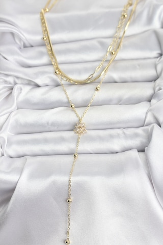 Zarif Boyunlar İçin Golden Pirinç Kutup Yıldızı Stil Üçlü Kombin Kadın Kolye Standart