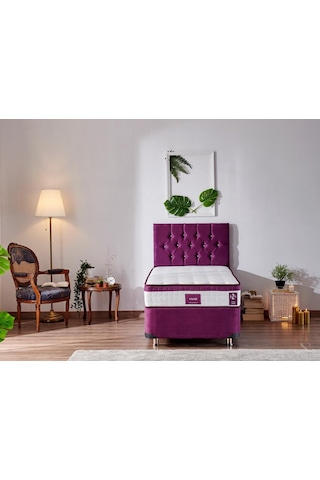 Nironyatak Niron Violet Yatak Seti 80X200 Cm Tek Kişilik Yatak Baza Başlık T