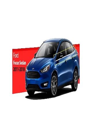 Ford Focus 3 Hb Uyumlu 2011-2018 Krom Cam Çıtası 8 Parça Paslanmaz Çelik