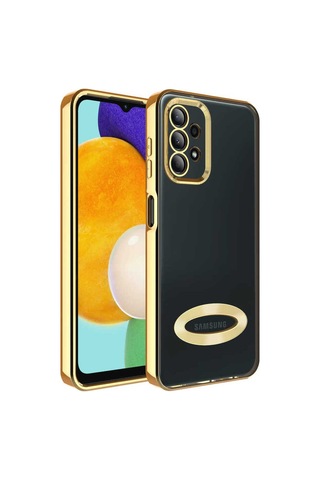 Samsung Uyumlu Galaxy A13 4g Kılıf Kamera Korumalı Logo Gösteren Zore Omega Kapak Gold
