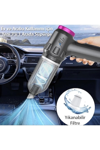 Ally 14000pa Güçlü Portatif 2 Kademeli Tasinabilir Vakumlu Kablosuz Üflemeli Mini Araç Süpürgesi