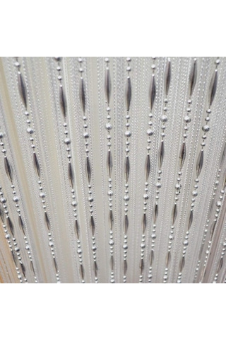 1mx2m Dekoratif Damla Zincir Boncuk Pencere Kapı Perdesi Perde İpi Kapı Oda Bölücü BEYAZ