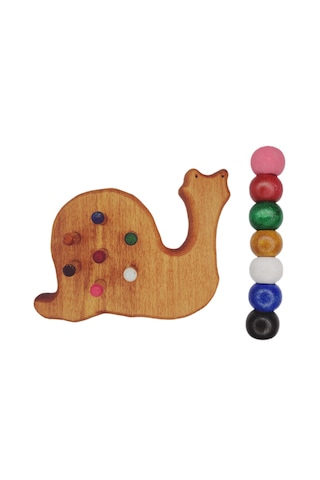 Boncuk Dizme Oyunu Ahşap Salyangoz