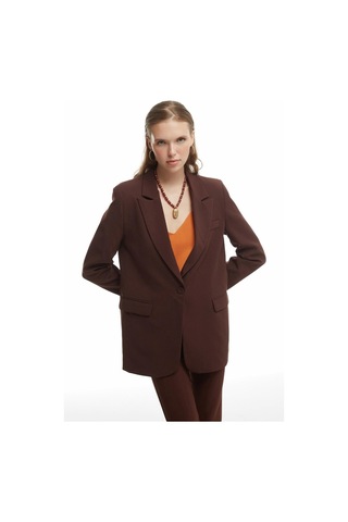 Quzu Blazer Ceket Koyu Kahve